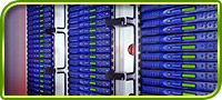 This is a picture of a data center showing several racks of Cobalt servers.